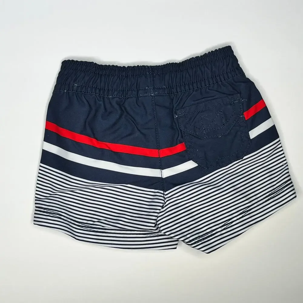 Carter's Swimsuit Firecracker Rashguard Striped Trunks New 3M